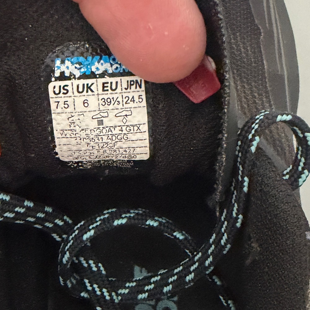 Hoka One One Speedgoat 4 GTX Shoes Womens 7.5 Black Blue Trail Running Shoes - Picture 7 of 7